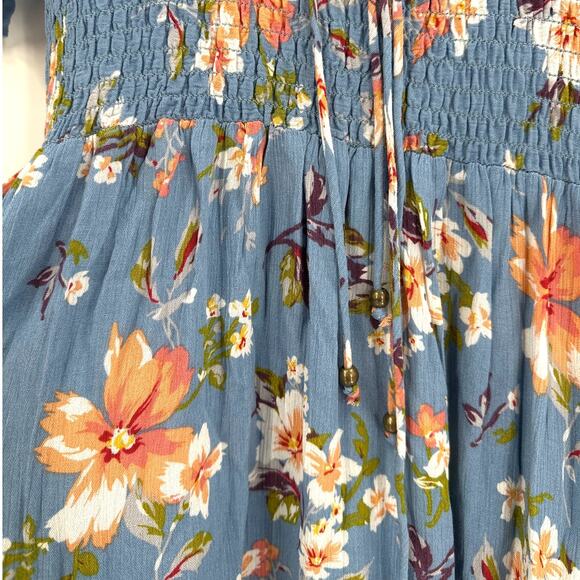 Baltic Born Blue Peach Floral Spell Boho Midi Dress Size S - Picture 8 of 13